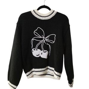 Forever 21 Cherry Bow Graphic Sweater